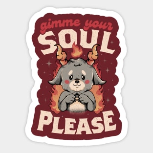 Gimme Your Soul Please - Funny Evil Baphomet Gift Sticker